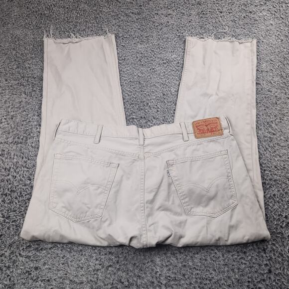 Levis 514 Jeans Men 40X30 Beige Normcore Distressed Outdoor Chore Straight Leg - Picture 1 of 10